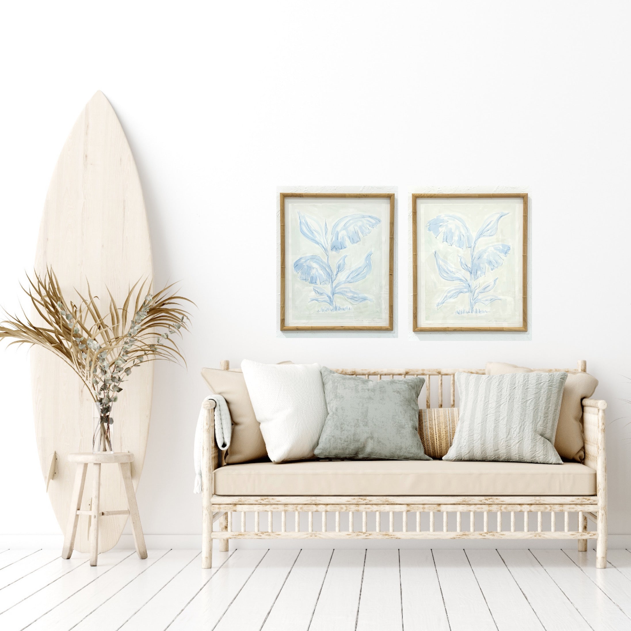 Blue Palm Leaves No. 3